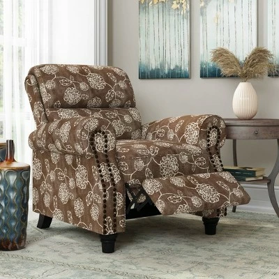 Promo ๐คฉ Rynn Bustle Back 2 Position Press-Back Recliner Chair Floral Chocolate Brown - ProLounger ๐งจ 5 Promo ๐คฉ Rynn Bustle Back 2 Position Press-Back Recliner Chair Floral Chocolate Brown - ProLounger ๐งจ - Image 3