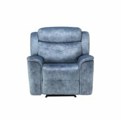 Outlet ⭐ Fabric Upholstered Recliner Chair with USB Charging Docks - Benzara Blue 🔔 -Living Room Chairs Sales unnamed file 12754