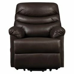 New 👍 Wall Hugger Convert-a-Couch Renu Leather Power Lift Recliner Chair - ProLounger Brown ⭐