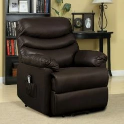 New 👍 Wall Hugger Convert-a-Couch Renu Leather Power Lift Recliner Chair - ProLounger Brown ⭐ -Living Room Chairs Sales unnamed file 12761