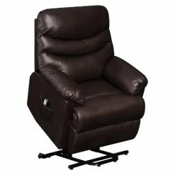 New 👍 Wall Hugger Convert-a-Couch Renu Leather Power Lift Recliner Chair - ProLounger Brown ⭐ -Living Room Chairs Sales unnamed file 12762