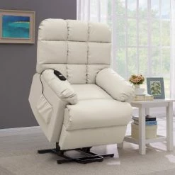 Best Sale 🥰 Prolounger Renu Power Recline and Lift Wall Hugger Chair - Handy Living Cream 😍