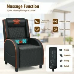 Top 10 😍 Costway Massage Gaming Recliner Chair Leather Single Sofa Home Theater Seat 😉 -Living Room Chairs Sales unnamed file 12778