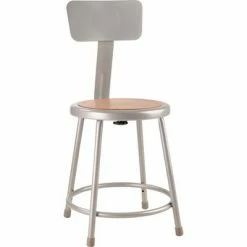 Cheap ❤️ National Public Seating 2pk 18" Heavy Duty Steel Stool with Backrest - Hampton Collection Gray 👏