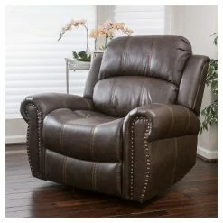 Deals ❤️ Charlie Bonded Leather Glider Recliner Club Chair - Christopher Knight Home 🎁