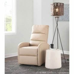 Discount 🎉 Dormi Contemporary Upholstered Recliner Chair - LumiSource Light Gray 🔔 -Living Room Chairs Sales unnamed file 12828