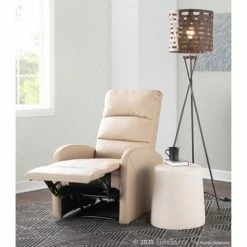 Discount 🎉 Dormi Contemporary Upholstered Recliner Chair - LumiSource Light Gray 🔔 -Living Room Chairs Sales unnamed file 12829