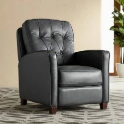 Top 10 ⭐ Elm Lane Lounge Recliner Chair Gray Genuine Leather 3-Way for Living Room ⭐