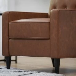 Cheap 👏 Merrick Lane Darcy Recliner Chair Mid-Century Modern Faux Leather Tufted Upholstery Ergonomic Push Back Living Room Recliner 🛒 -Living Room Chairs Sales unnamed file 12848