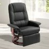 New ⌛ HomCom Faux Leather Adjustable Manual Swivel Base Recliner Chair with Footrest 👏