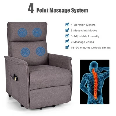 Discount ๐ Costway Electric Power Lift Massage Chair Recliner Sofa Fabric Padded Seat Home ๐งจ 8 Discount ๐ Costway Electric Power Lift Massage Chair Recliner Sofa Fabric Padded Seat Home ๐งจ - Image 6