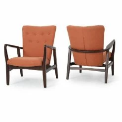 Best Sale ❤️ Set of 2 Becker Upholstered Armchairs - Christopher Knight Home Deep Red 😉 -Living Room Chairs Sales unnamed file 1293