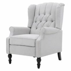 Budget ⭐ Walter Recliner Club Chair - Christopher Knight Home Light Gray 🧨 -Living Room Chairs Sales unnamed file 12934