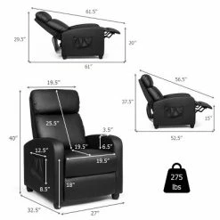 Best Pirce โจ Costway Electric Modern Massage Recliner Sofa Chair Lounge with Remote Control ๐ฅฐ