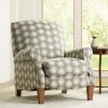 Buy ⭐ Kensington Hill Gray Fabric Recliner Chair Modern Armchair Comfortable Push Manual Reclining Footrest Bedroom Living Room Reading ⭐