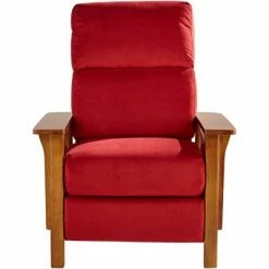 Top 10 ⭐ Elm Lane Plush Scarlet Fabric Recliner Chair Modern Armchair Comfortable Push Manual Reclining Footrest for Bedroom Living Room ✨ -Living Room Chairs Sales unnamed file 12969