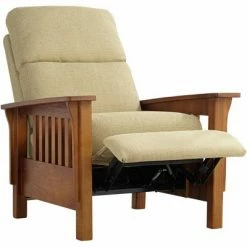 New ✨ Elm Lane June Spring Recliner Chair Modern Armchair Comfortable Push Manual Reclining Footrest Bedroom Living Room Reading Home 🧨 -Living Room Chairs Sales unnamed file 12976