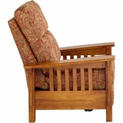 Best Pirce 💯 Elm Lane Red Cinnebar Fabric Recliner Chair Modern Armchair Comfortable Push Manual Reclining Footrest Bedroom Living Room Reading ❤️ -Living Room Chairs Sales unnamed file 12983