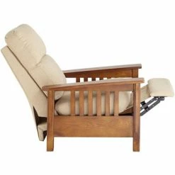 Promo 👏 Elm Lane June Sane Recliner Chair Modern Armchair Comfortable Push Manual Reclining Footrest Upholstered for Bedroom Living Room 😉 -Living Room Chairs Sales unnamed file 12990