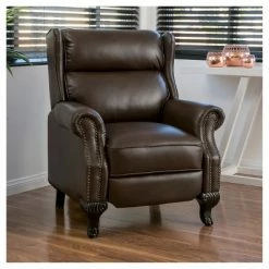 Flash Sale 💯 Tauris Faux Leather Recliner Club Chair Dark Brown - Christopher Knight Home 👍