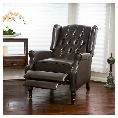 Discount ๐ฅ Walter Brown Bonded Leather Recliner Club Chair - Christopher Knight Home ๐ 4 Discount ๐ฅ Walter Brown Bonded Leather Recliner Club Chair - Christopher Knight Home ๐ - Image 2