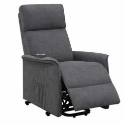 Top 10 ⭐ Fabric Power Lift Massage Recliner Chair with Wired Remote and Side Pockets Gray - Benzara 😍 -Living Room Chairs Sales unnamed file 13035
