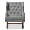 Budget 💯 Iona Mid - Century Retro Modern Fabric Upholstered Button - Tufted Wingback Rocking Chair - Gray - Baxton Studio 🔥 -Living Room Chairs Sales unnamed file 1305