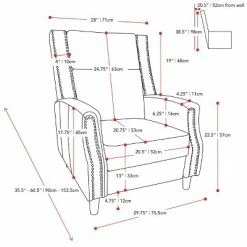 Buy 🎉 Lynwood Recliner Chair with Nailhead Trim - CorLiving Dark Gray 😉 -Living Room Chairs Sales unnamed file 13063