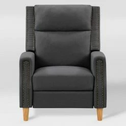 Buy 🎉 Lynwood Recliner Chair with Nailhead Trim - CorLiving Dark Gray 😉 -Living Room Chairs Sales unnamed file 13064