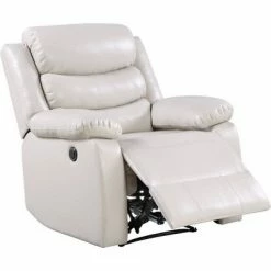 Cheapest 🌟 Power Recliner Chair with Split Back and Pillow Top Cream - Benzara 🛒 -Living Room Chairs Sales unnamed file 13068
