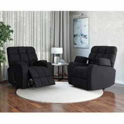 Best Sale 💯 Set of 2 Wall Hugger Storage Recliner Chairs Microfiber - ProLounger Deep Blue 🔔 -Living Room Chairs Sales unnamed file 13078