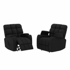 Best Sale 💯 Set of 2 Wall Hugger Storage Recliner Chairs Microfiber - ProLounger Deep Blue 🔔 -Living Room Chairs Sales unnamed file 13082