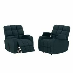 Best Sale 💯 Set of 2 Wall Hugger Storage Recliner Chairs Microfiber - ProLounger Deep Blue 🔔 -Living Room Chairs Sales unnamed file 13083