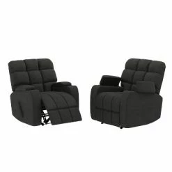 Best Sale 💯 Set of 2 Wall Hugger Storage Recliner Chairs Microfiber - ProLounger Deep Blue 🔔 -Living Room Chairs Sales unnamed file 13084