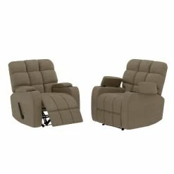 Best Sale 💯 Set of 2 Wall Hugger Storage Recliner Chairs Microfiber - ProLounger Deep Blue 🔔 -Living Room Chairs Sales unnamed file 13086