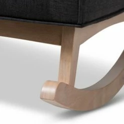 Promo 💯 Marlena Mid - Century Modern Fabric Upholstered Whitewash Wood Rocking Chair - Baxton Studio Dark Gray ⭐ -Living Room Chairs Sales unnamed file 1312