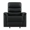 Budget 🌟 Glider Recliner with Channel Tufted Back Black - Benzara ✨