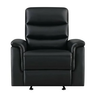 Budget ๐ Glider Recliner with Channel Tufted Back Black - Benzara โจ 3 Budget ๐ Glider Recliner with Channel Tufted Back Black - Benzara โจ
