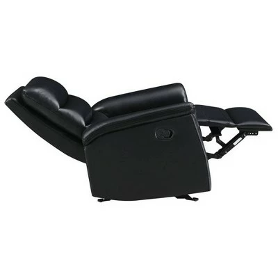 Budget ๐ Glider Recliner with Channel Tufted Back Black - Benzara โจ 5 Budget ๐ Glider Recliner with Channel Tufted Back Black - Benzara โจ - Image 3