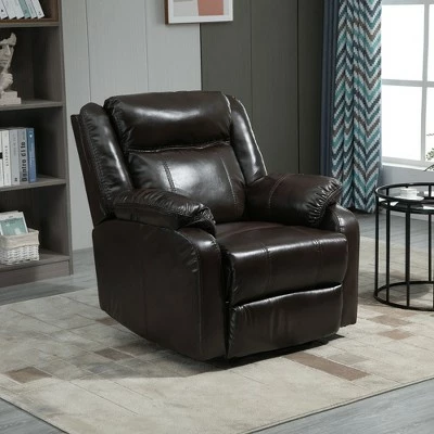 Budget 🔔 HOMCOM PU Leather Recliner Sofa Upholstered Manual Reclining Armchair with Footrest for Living Room 🔥 3 Budget 🔔 HOMCOM PU Leather Recliner Sofa Upholstered Manual Reclining Armchair with Footrest for Living Room 🔥