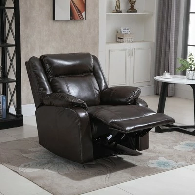 Budget 🔔 HOMCOM PU Leather Recliner Sofa Upholstered Manual Reclining Armchair with Footrest for Living Room 🔥 4 Budget 🔔 HOMCOM PU Leather Recliner Sofa Upholstered Manual Reclining Armchair with Footrest for Living Room 🔥 - Image 2