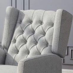 Flash Sale ✨ Keating Traditional Wingback Recliner - Christopher Knight Home Gray 👍 -Living Room Chairs Sales unnamed file 13255
