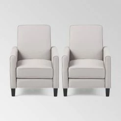 Flash Sale ❤️ Set of 2 Darvis Contemporary Recliners - Christopher Knight Home Light Sky ❤️ -Living Room Chairs Sales unnamed file 13276