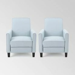Flash Sale ❤️ Set of 2 Darvis Contemporary Recliners - Christopher Knight Home Light Sky ❤️ -Living Room Chairs Sales unnamed file 13277
