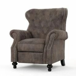 Outlet 🥰 Walder Tufted Recliner - Christopher Knight Home Warm Stone ✔️ -Living Room Chairs Sales unnamed file 13303