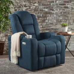 Promo 😉 Emersyn Tufted Power Recliner - Christopher Knight Home Navy 🔔