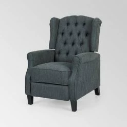 Deals ⌛ Wellscross Contemporary Push Back Recliner - Christopher Knight Home Charcoal 💯 -Living Room Chairs Sales unnamed file 13326
