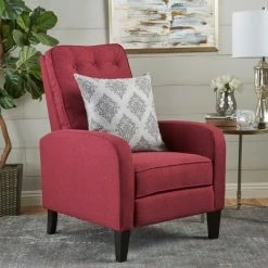 New ✔️ Nievis Tufted Recliner - Deep Red - Christopher Knight Home ❤️