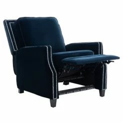 Top 10 ⌛ Buddy Velvet Recliner - Safavieh Midnight Blue ⭐ -Living Room Chairs Sales unnamed file 13378