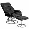 Buy 😍 Flash Furniture Contemporary Multi-Position Recliner and Ottoman with Metal Base in Black LeatherSoft ⌛ -Living Room Chairs Sales unnamed file 13410